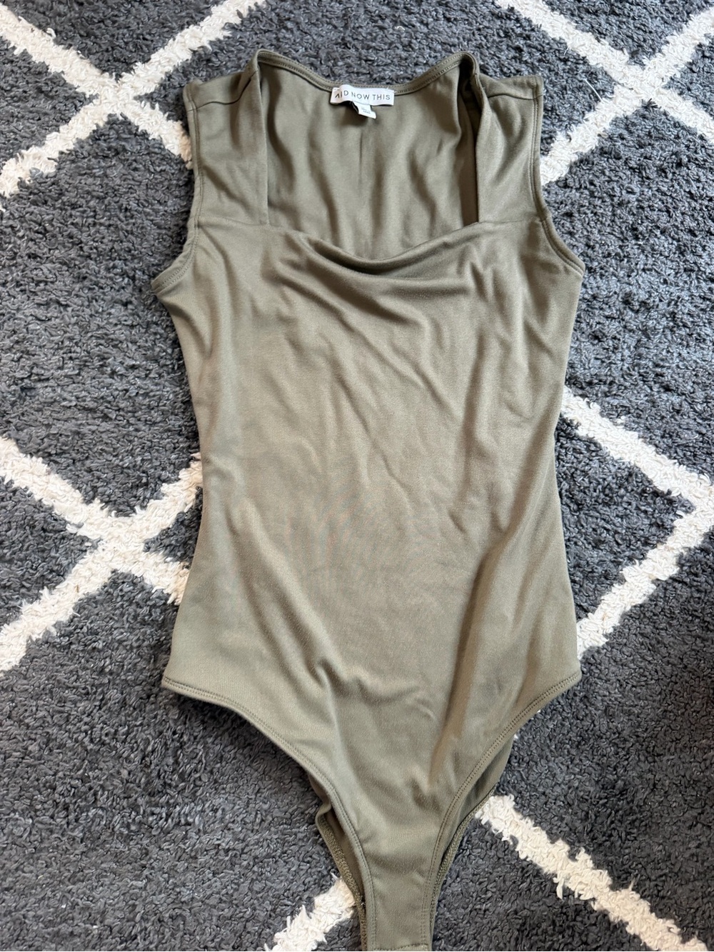 Now This Olive Green Sleeveless Bodysuit